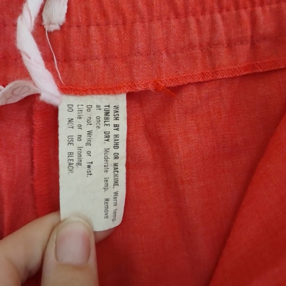 Vintage 1970s Disco Retro Salmon Pink Polyester Bell Bottom Pants - Picture 6 of 9
